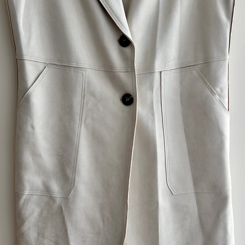 Truth By Republic Women’s Suede Vest Jacket, Bone, Size Medium - Picture 3 of 16